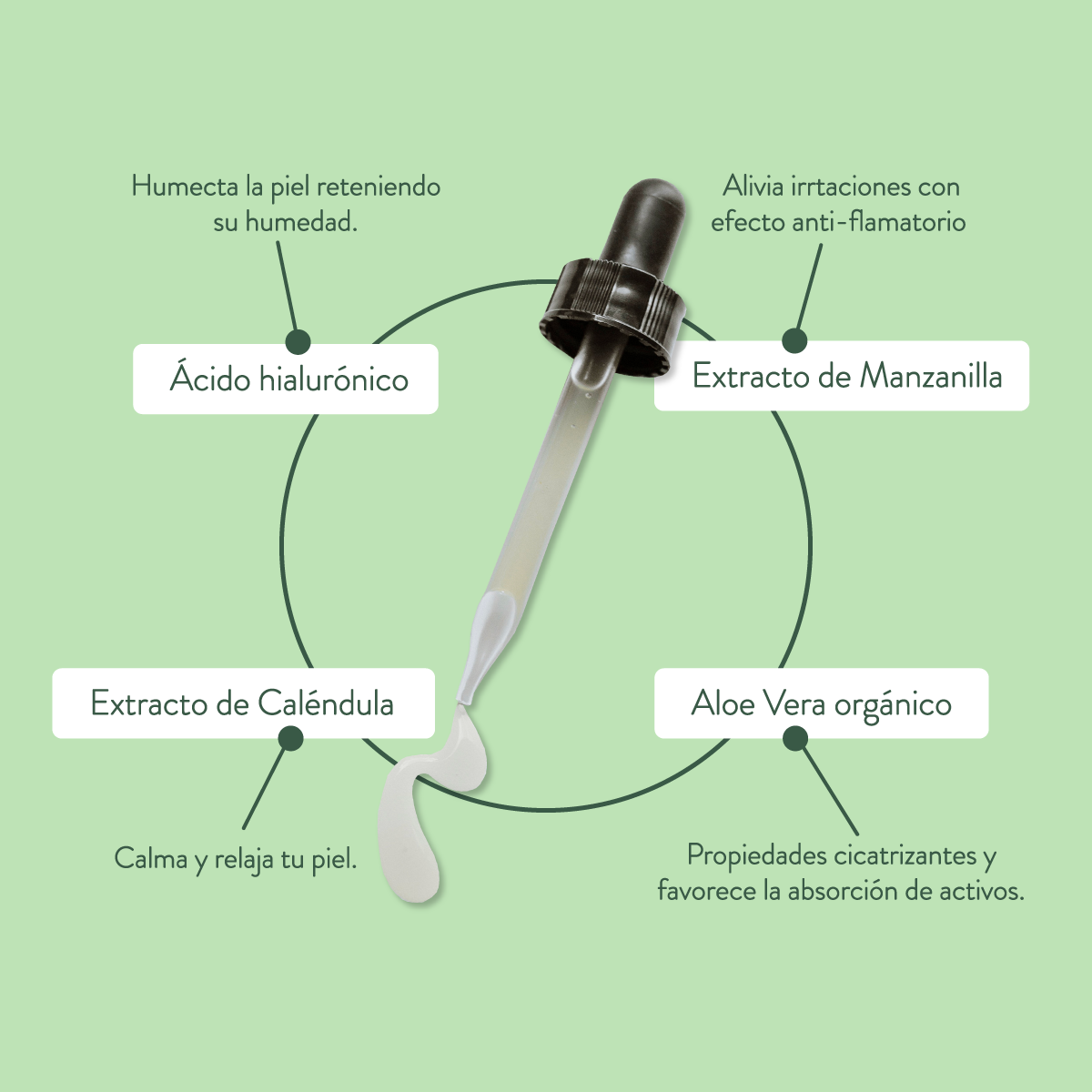 Gel facial hidratante Ácido Hialurónico Caléndula