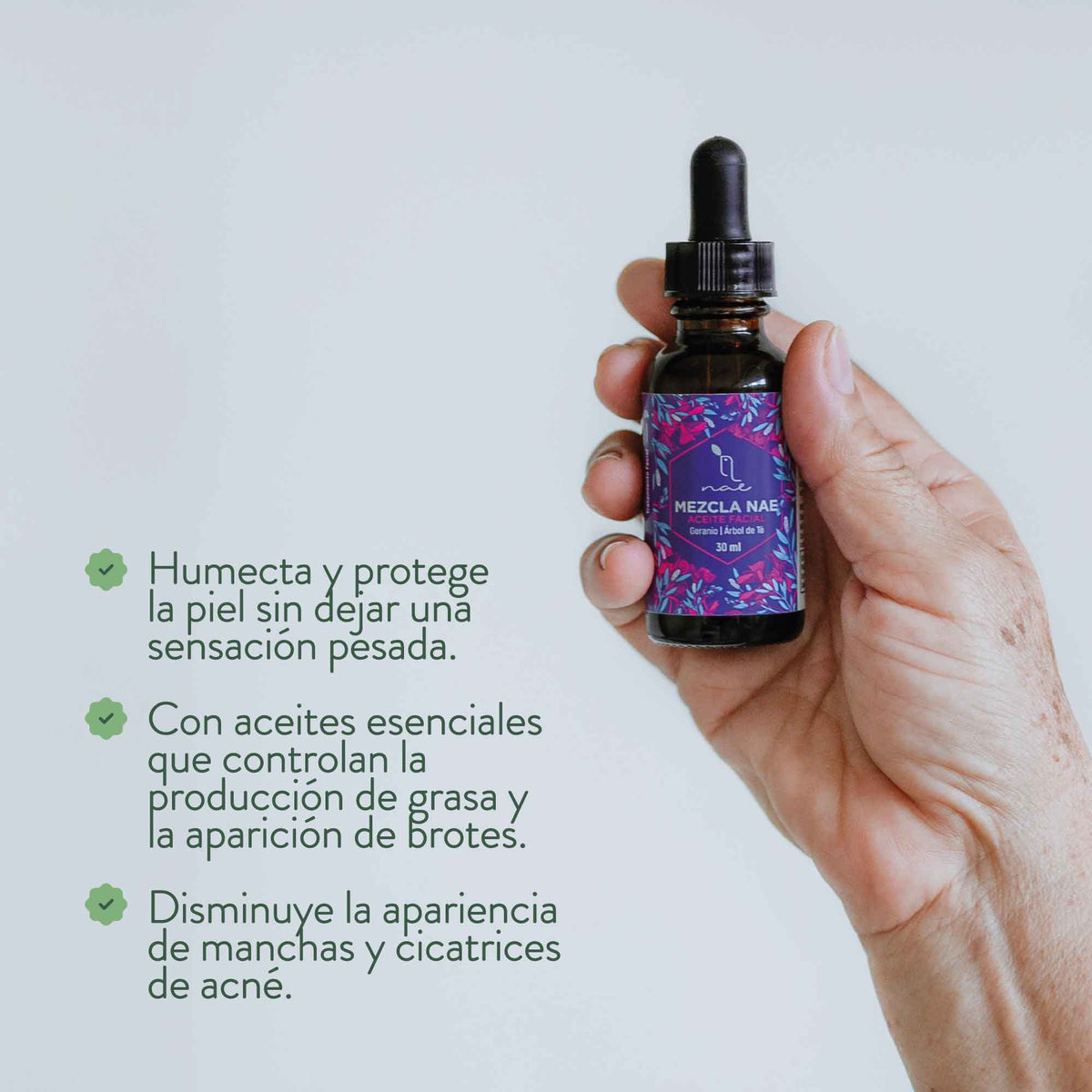 Mezcla NAE geranio árbol de té - Aceite facial