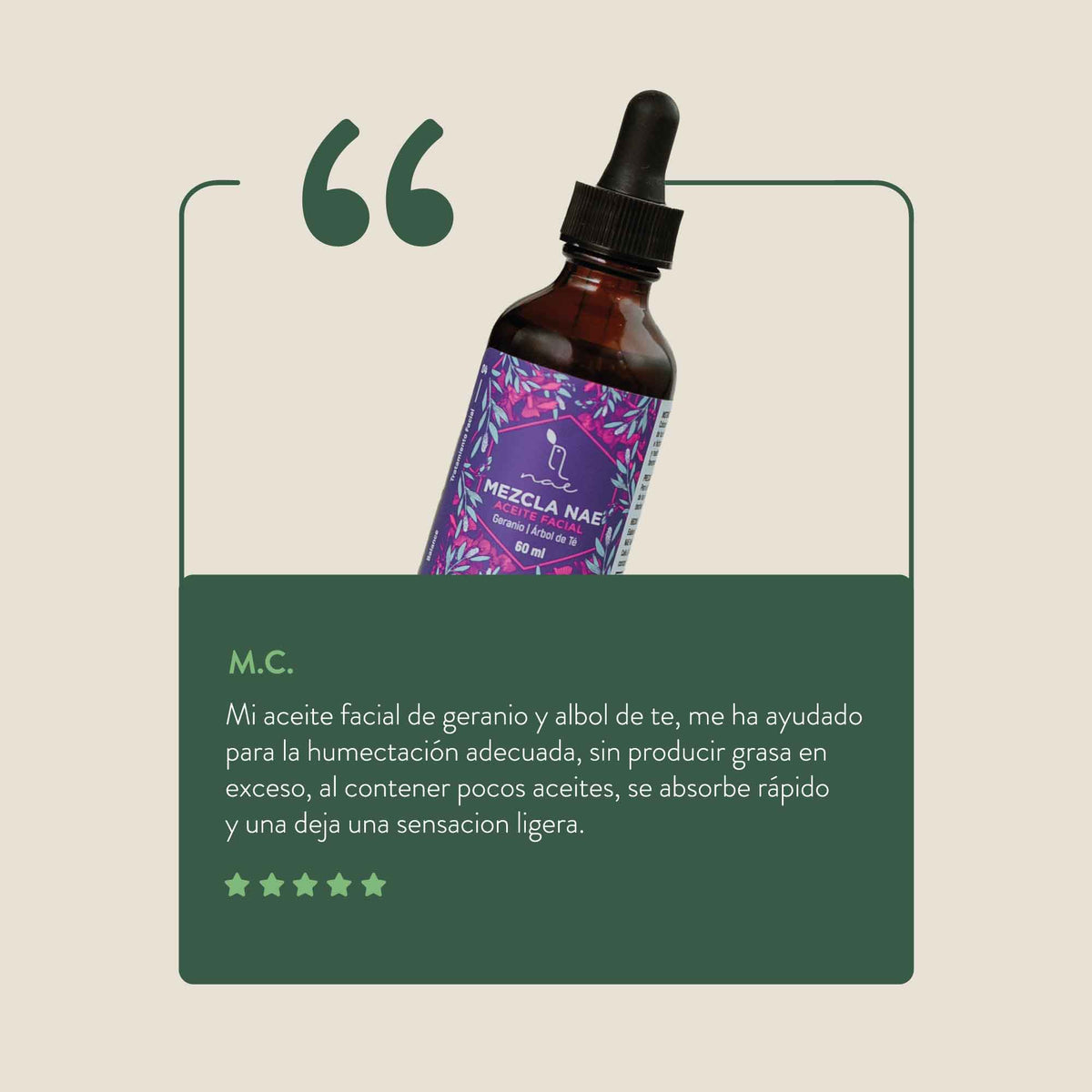 Mezcla NAE geranio árbol de té - Aceite facial 30 ml