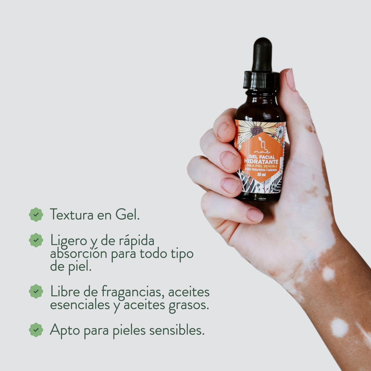 Gel facial hidratante Ácido Hialurónico Caléndula