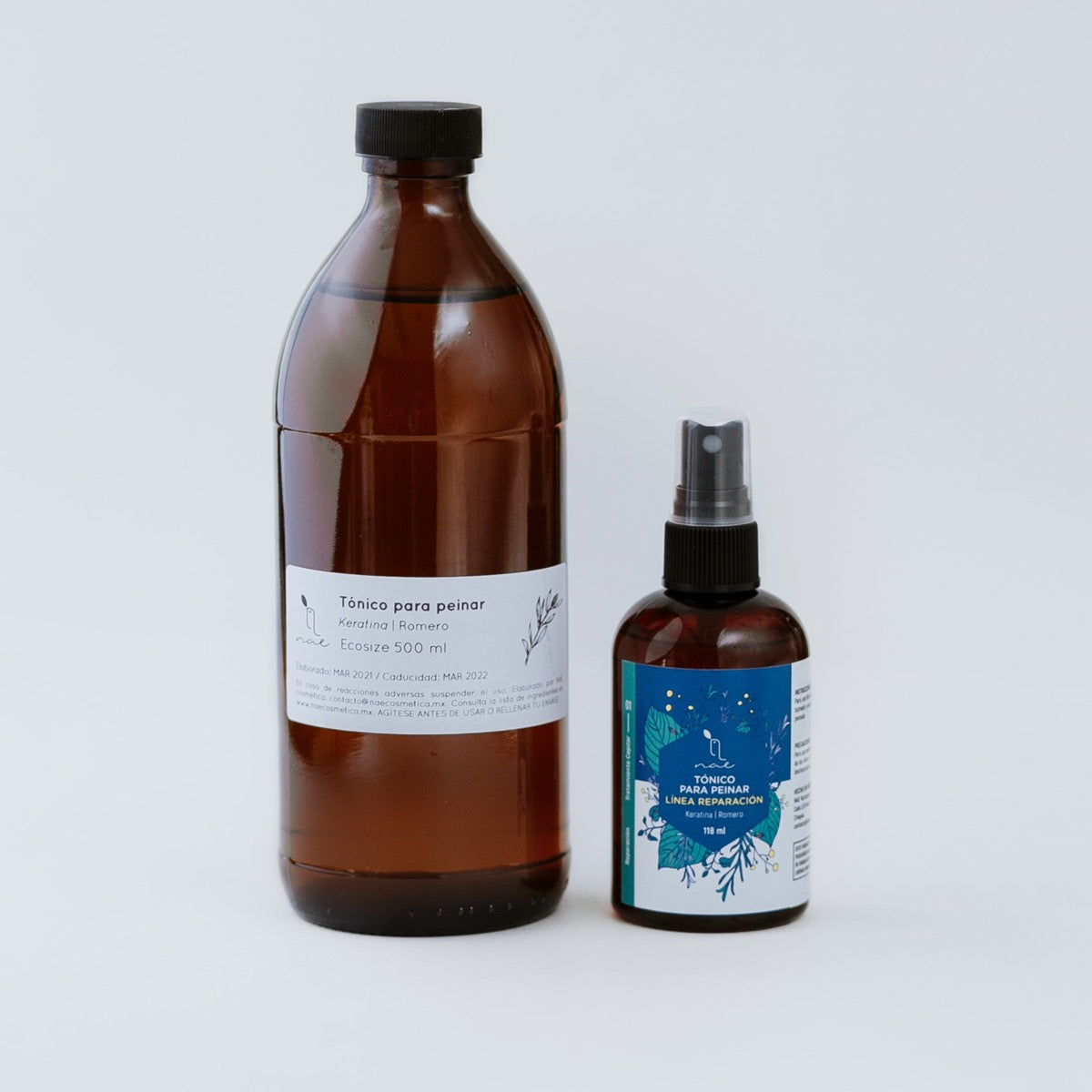 Tónico para peinar keratina y romero ECOSIZE 500 ml